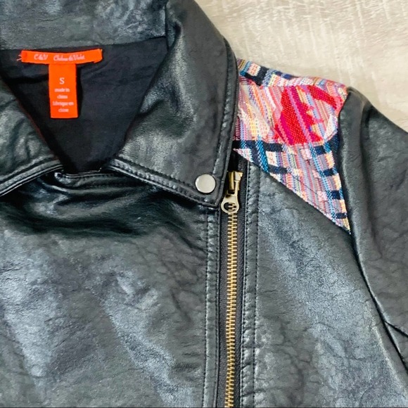 Chelsea & Violet Moto Biker Jacket Design Full Zip - Picture 4 of 8